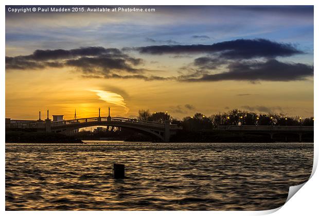 Southport at sunset Print by Paul Madden