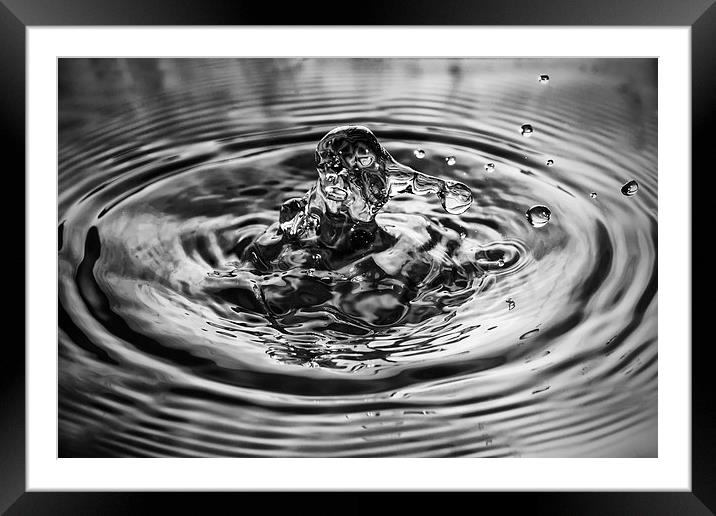  Mono Water Splash  Framed Mounted Print by Gary Kenyon