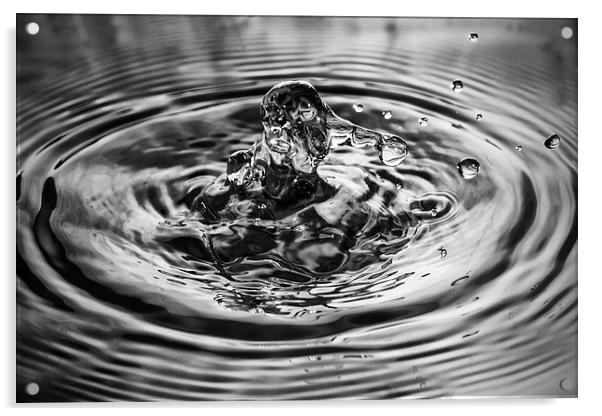  Mono Water Splash  Acrylic by Gary Kenyon
