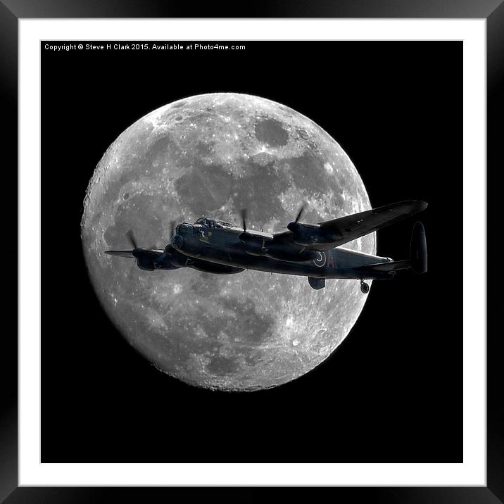 Bomber's Moon (Square Version) Framed Mounted Print by Steve H Clark