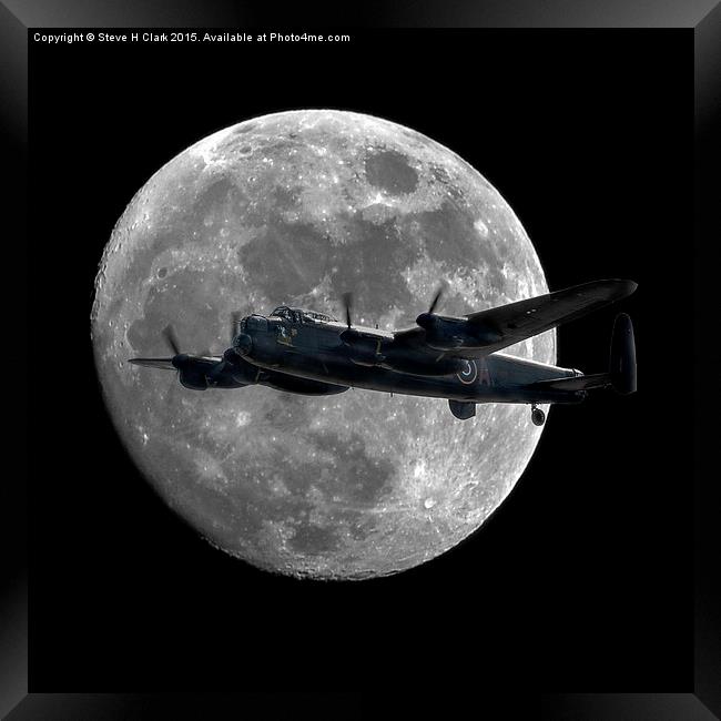 Bomber's Moon (Square Version) Framed Print by Steve H Clark