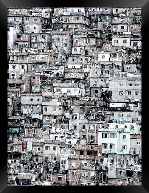 The Towering Favela Framed Print by Eamon Fitzpatrick
