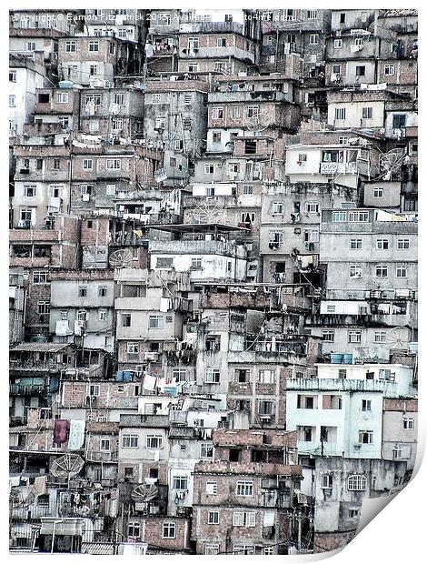 The Towering Favela Print by Eamon Fitzpatrick