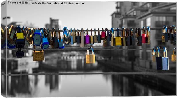  Love Locks Over The River Canvas Print by Neil Vary