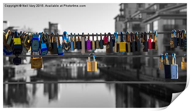  Love Locks Over The River Print by Neil Vary