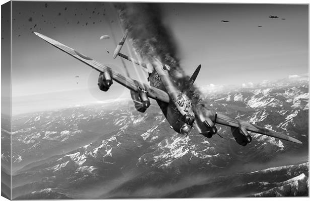 Berchtesgaden Lancaster F for Freddy BW version Canvas Print by Gary Eason