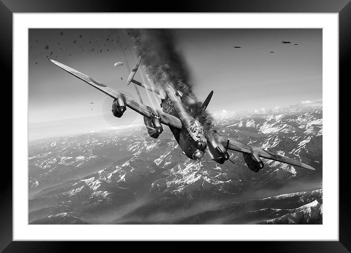 Berchtesgaden Lancaster F for Freddy BW version Framed Mounted Print by Gary Eason