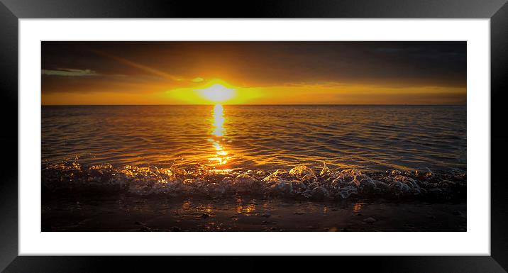  Surf Sunset Framed Mounted Print by Gareth Burge Photography
