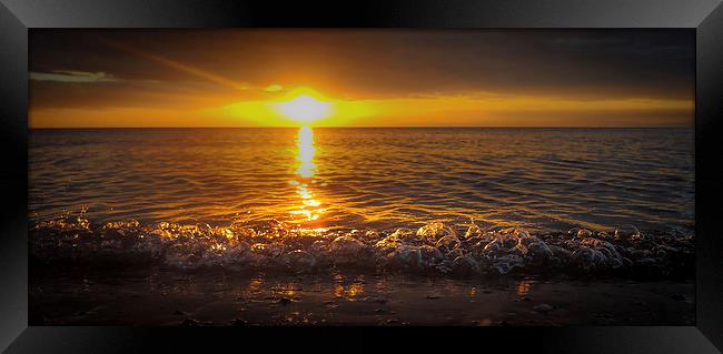  Surf Sunset Framed Print by Gareth Burge Photography