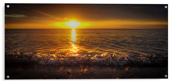  Surf Sunset Acrylic by Gareth Burge Photography