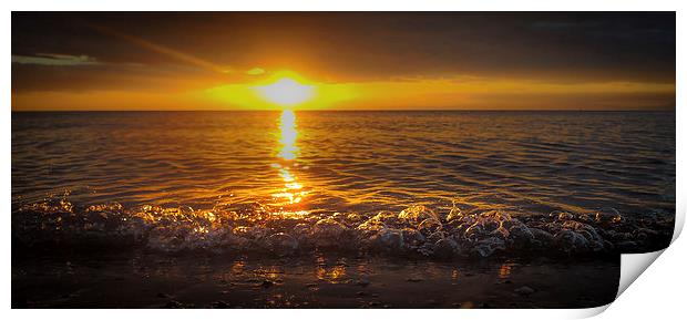  Surf Sunset Print by Gareth Burge Photography