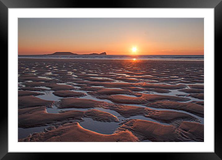  Golden Sands on The Gower. Framed Mounted Print by Becky Dix