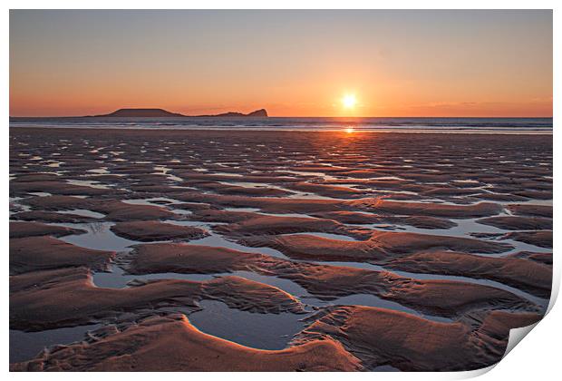  Golden Sands on The Gower. Print by Becky Dix