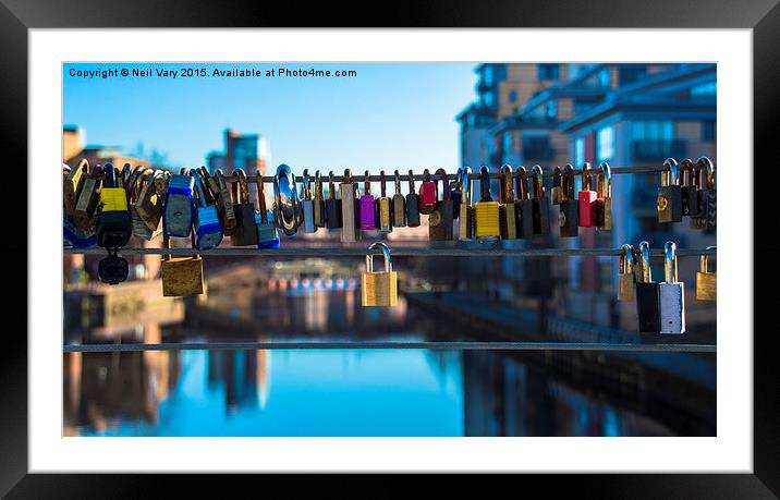 Love Locks Over The River Framed Mounted Print by Neil Vary