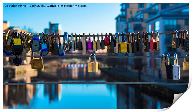 Love Locks Over The River Print by Neil Vary
