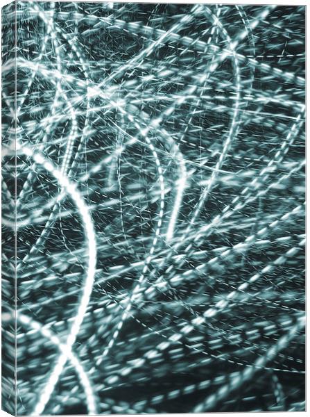  light trails - white on inky blue Canvas Print by Heather Newton