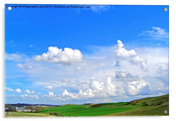 Panorama of Scottish countryside Acrylic by Malgorzata Larys