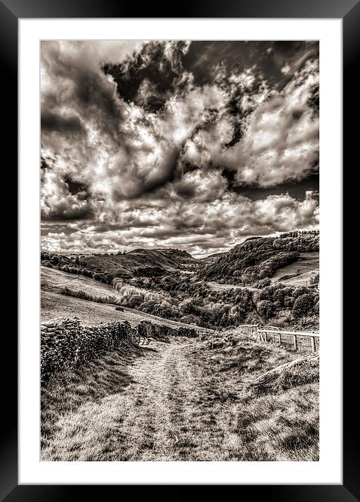 Valley View Mono Framed Mounted Print by Steve Purnell