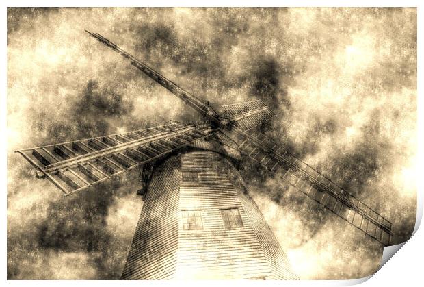 Upminster Windmill Essex Vintage Print by David Pyatt