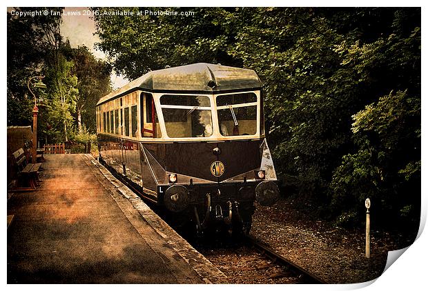 Great Western Diesel Railcar Print by Ian Lewis