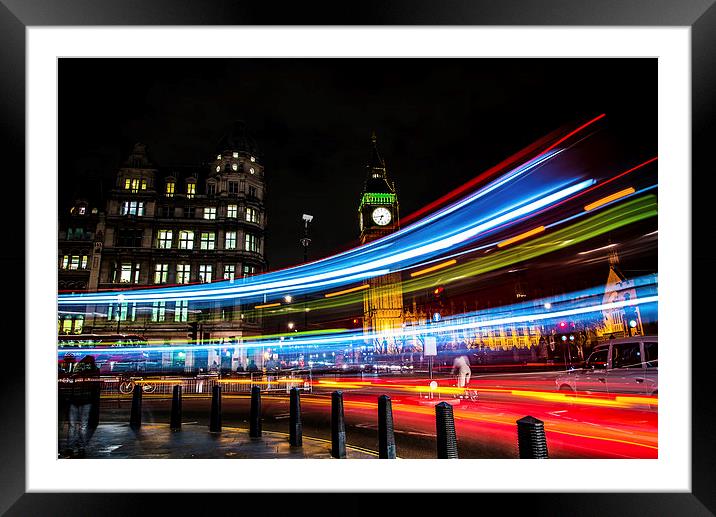  London Bus lights Framed Mounted Print by Louise Wilden