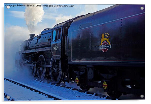Winter steam train 73129 Acrylic by David Birchall