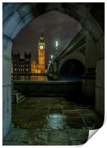  Big Ben in the rain Print by Louise Wilden