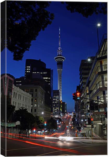 Skytower in the evening Canvas Print by Peter Righteous