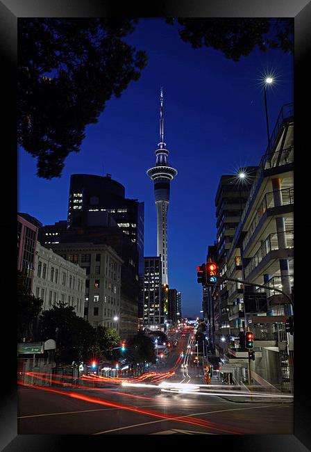 Skytower in the evening Framed Print by Peter Righteous