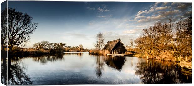  Golden Hour at the Boat House Canvas Print by Darren Carter