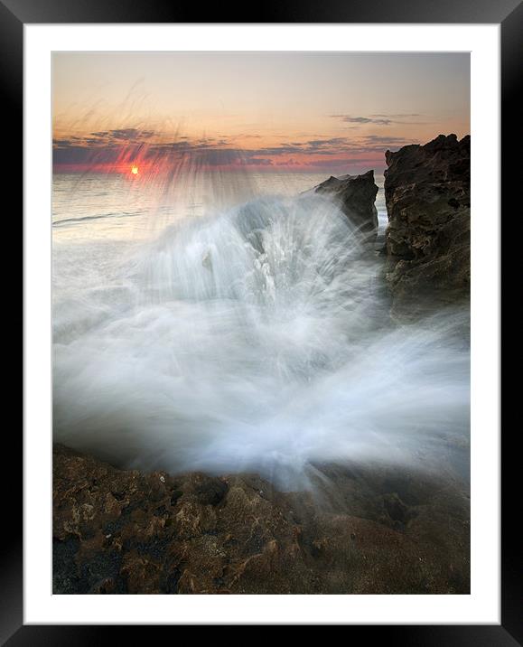 Blowing Rocks Sunrise Explosion Framed Mounted Print by Mike Dawson