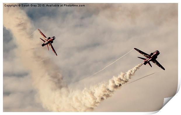 Red Arrows Synchro Pair Print by Sarah Gray