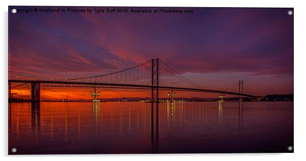  Forth Road Bridge at Sunset Acrylic by Tylie Duff Photo Art
