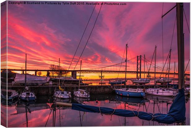  Glorious Sunset at South Queensferry Harbour Canvas Print by Tylie Duff Photo Art