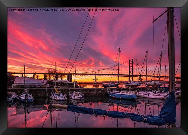  Glorious Sunset at South Queensferry Harbour Framed Print by Tylie Duff Photo Art