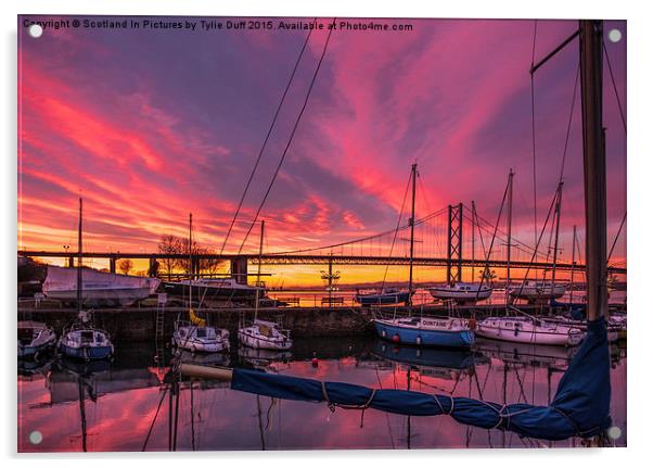  Glorious Sunset at South Queensferry Harbour Acrylic by Tylie Duff Photo Art
