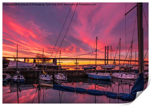  Glorious Sunset at South Queensferry Harbour Print by Tylie Duff Photo Art