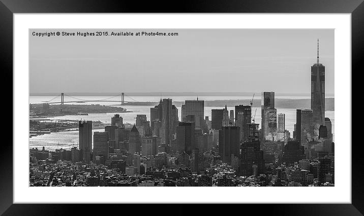  Downtown New York Skyline Framed Mounted Print by Steve Hughes