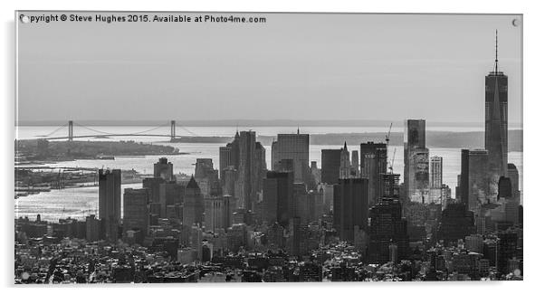  Downtown New York Skyline Acrylic by Steve Hughes