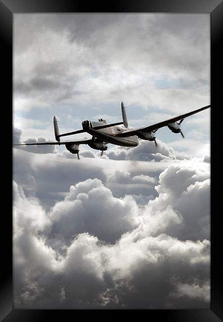 Lancaster In The Clouds  Framed Print by J Biggadike