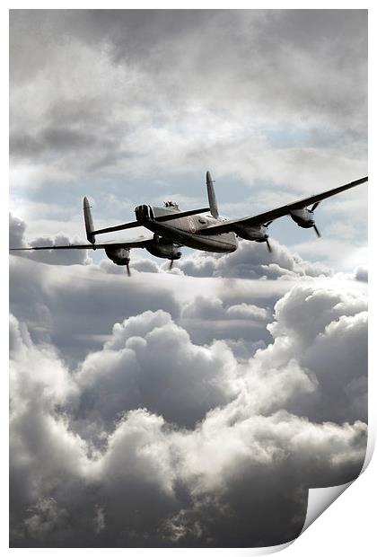 Lancaster In The Clouds  Print by J Biggadike