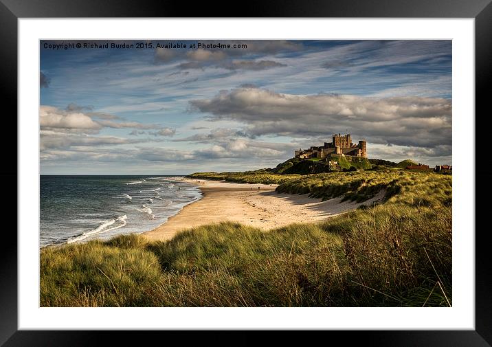 Evening At Bamburgh Castle Framed Mounted Print by Richard Burdon