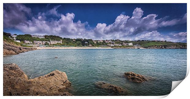  Langland and Rotherslade bays Print by Leighton Collins