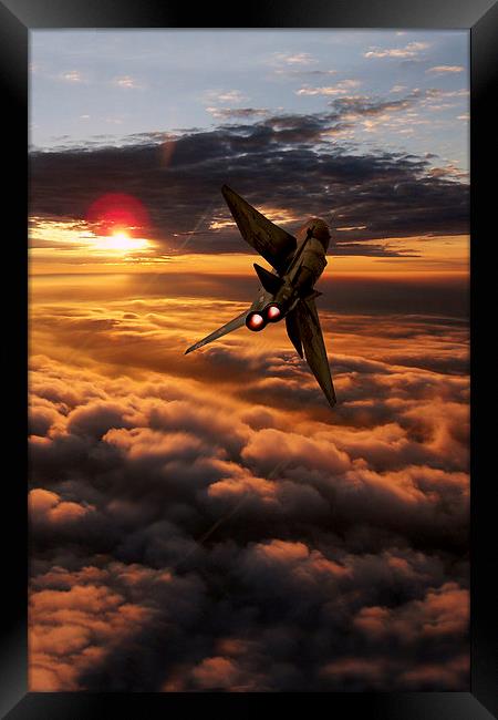 Lightning Sundown Framed Print by J Biggadike
