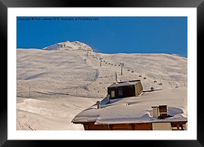 Skiing  Hochgurgl Austria Framed Mounted Print by Pete Lawless