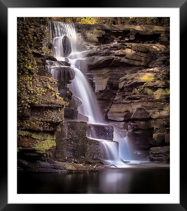  River Clydach waterfalls Framed Mounted Print by Leighton Collins