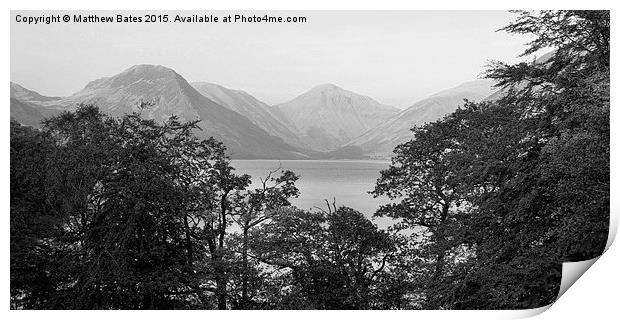  View over Wast Water Print by Matthew Bates