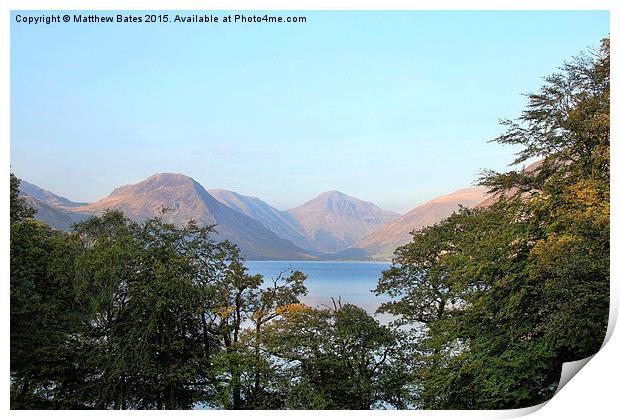 View over Wast Water Print by Matthew Bates