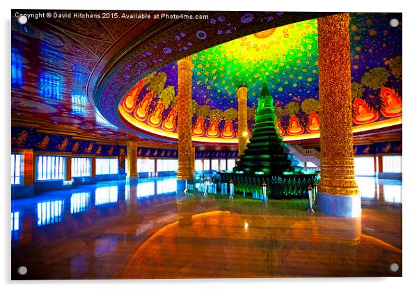 Wat Paknam  Acrylic by David Hitchens