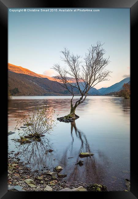  Sunset Reflections at Llyn Padarn Framed Print by Christine Smart